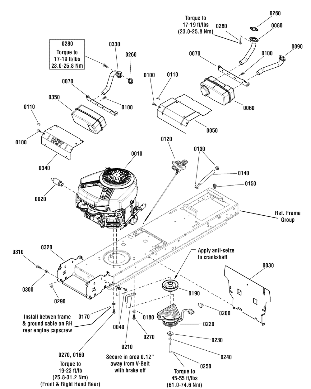 Engine Group - 17.5hp And 24hp Diagram and Parts List for 2691000-MT175420H 2012 Briggs and Stratton Lawn Tractor